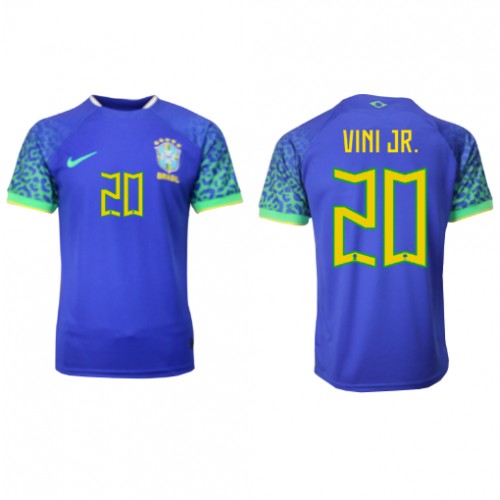 Brazil Vinicius Junior #20 Replica Away Stadium Shirt World Cup 2022 Short Sleeve
